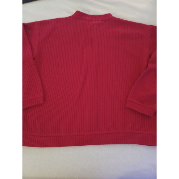 Milano Design Group womens red ribbed cotton blend cardigan sweater large - Picture 7 of 7